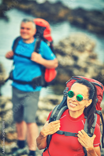 Traveling is a tourist route with a backpack. © 6okean