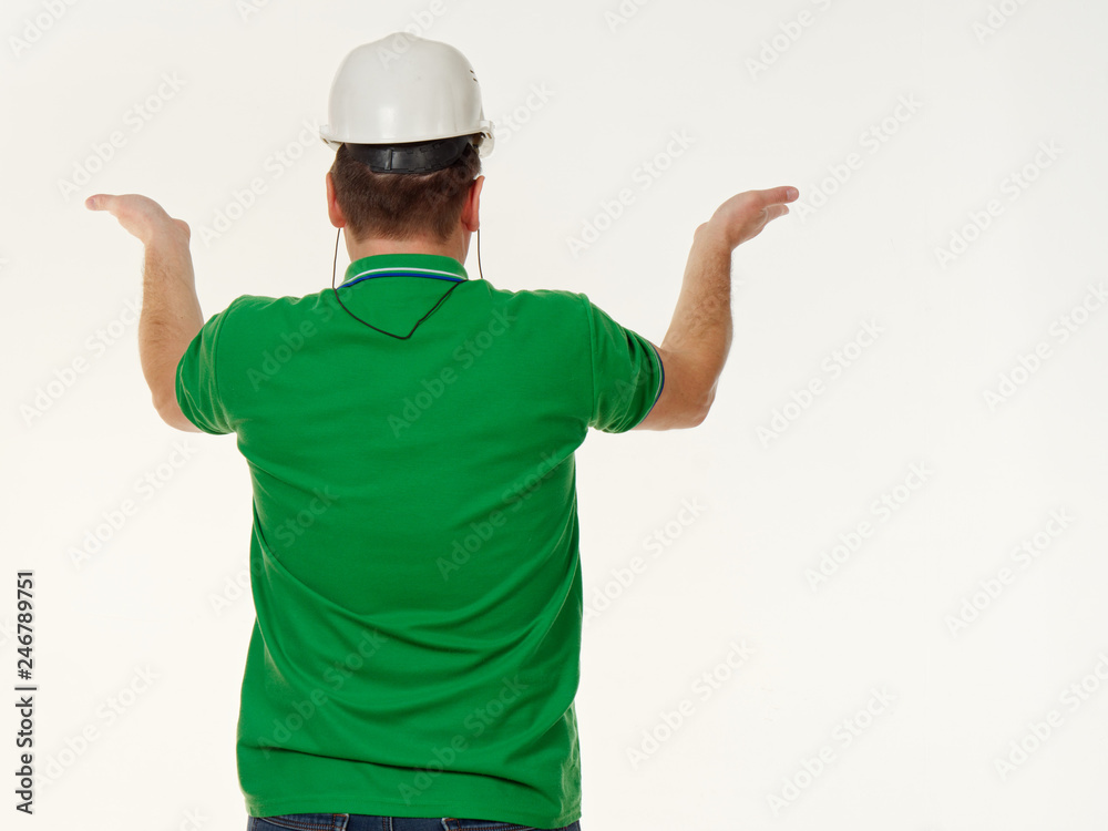 emotion man foreman on a white background