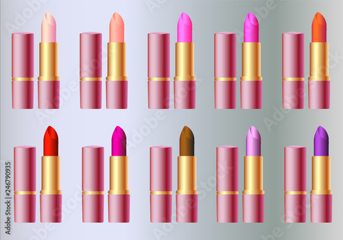 lipstick in ten colors