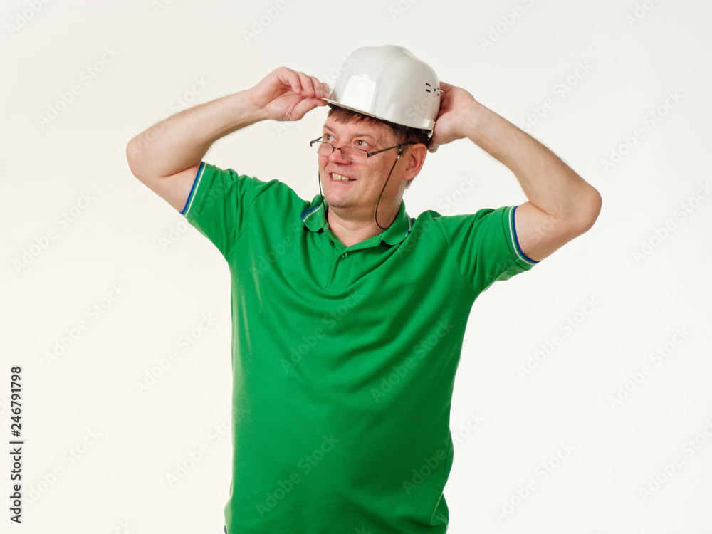 emotion man foreman on a white background