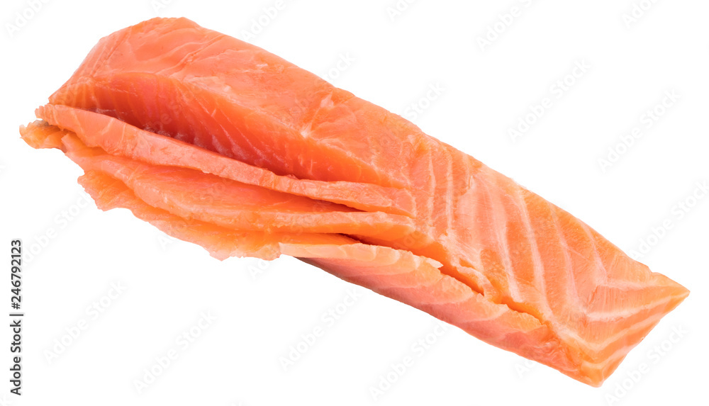 Fillet of trout isolated on white background