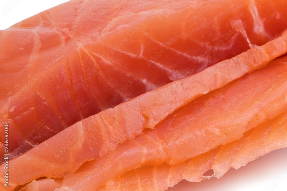 Fillet of trout isolated on white background