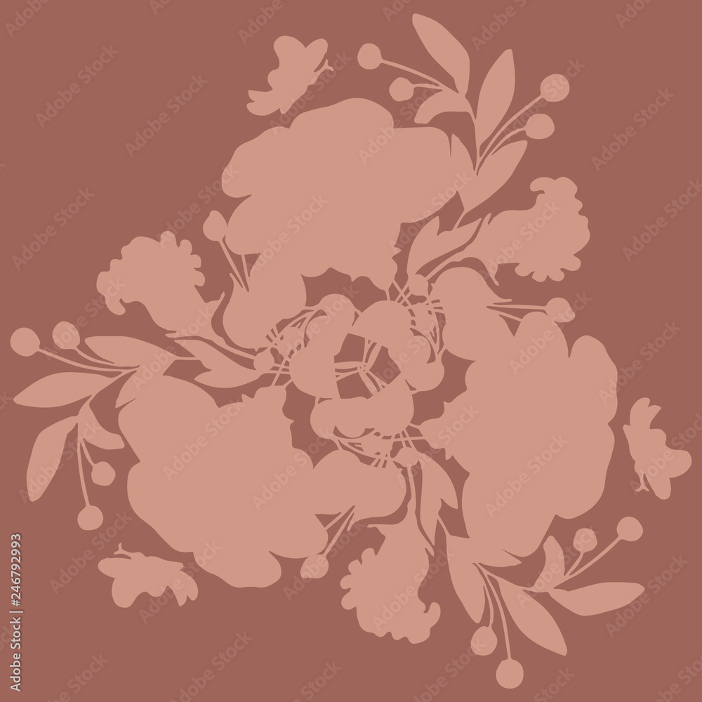Beautiful pattern. The imprint of a flower. Vector illustration.