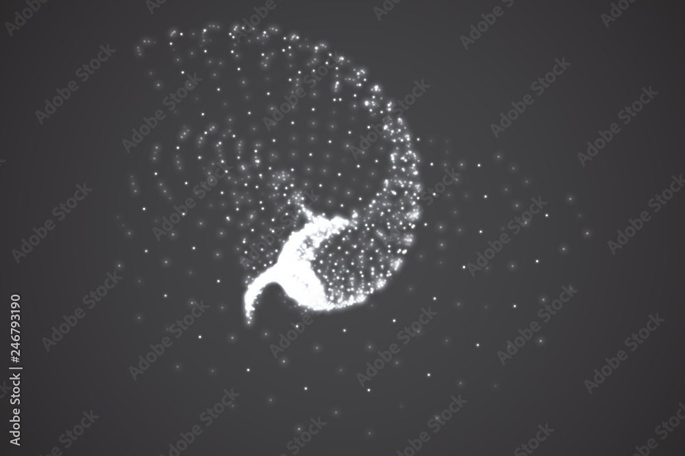 vector 3d background. wave of points. geometric dance