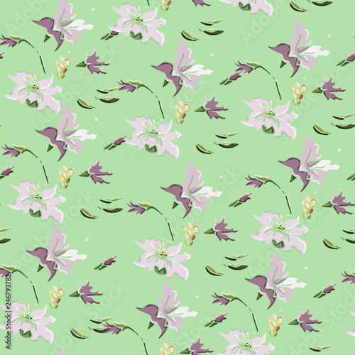 Flowers Magnolia spring watercolor. Seamless pattern. Vector illustration.