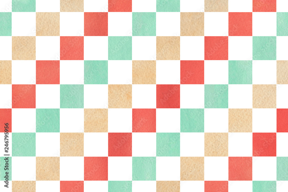 Watercolor square pattern. Watercolor square pattern.