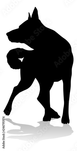 A detailed animal silhouette of a pet dog photo