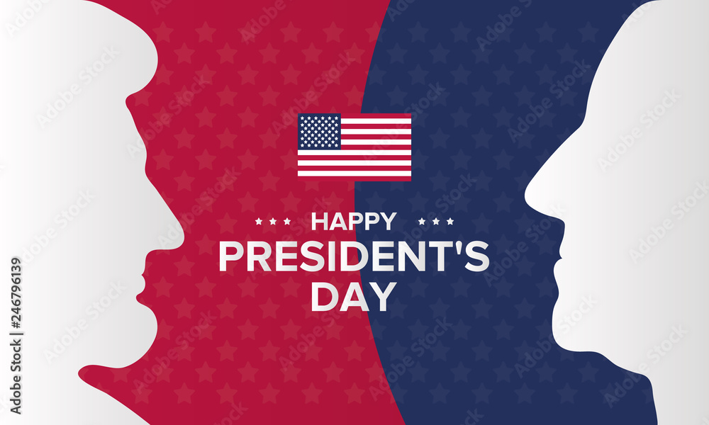 Happy Presidents day in United States. Washington's Birthday. Federal holiday in America. Celebrated in February. Poster, banner and background