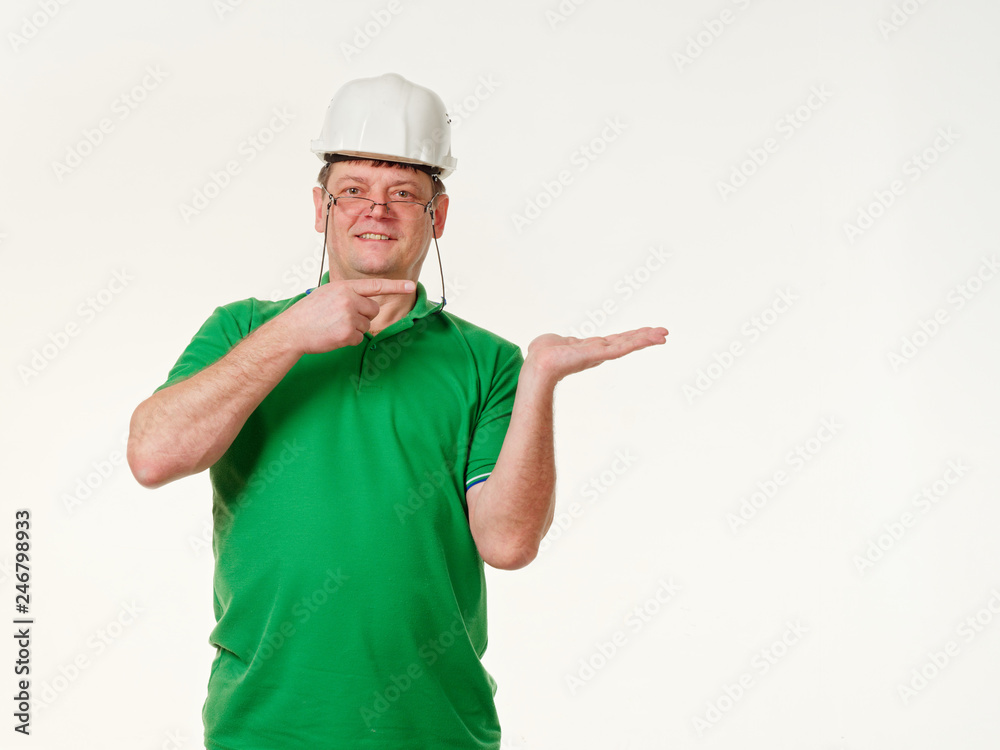 emotion man foreman on a white background emotion man foreman on a white background