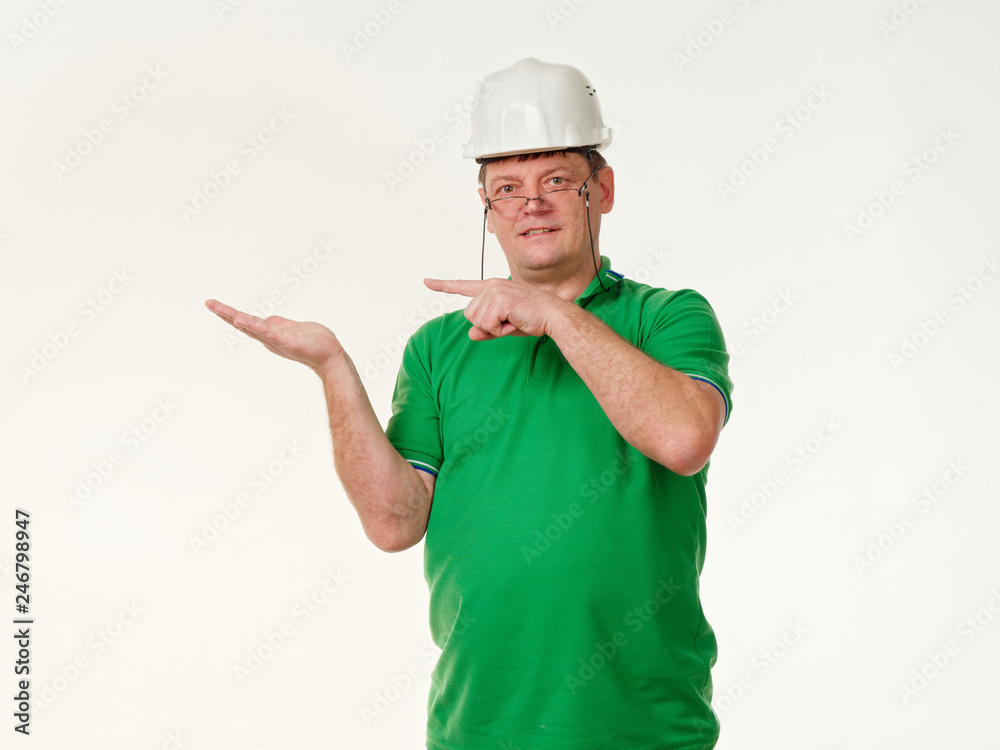 emotion man foreman on a white background emotion man foreman on a white background