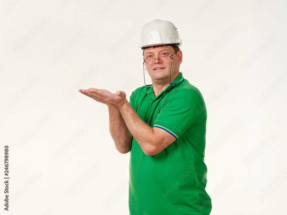 emotion man foreman on a white background emotion man foreman on a white background
