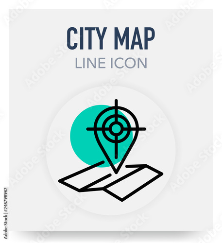 CITY MAP LINE ICON