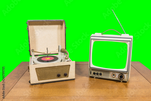 Vintage Record Player and T...