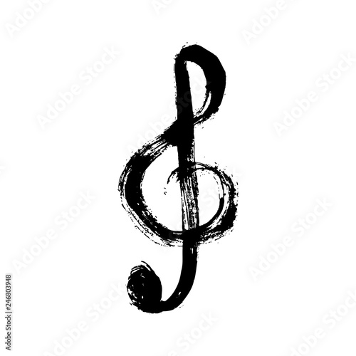 Grunge treble clef