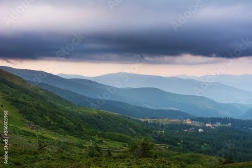 Tourist resort and skiing grounds Drahobrat with mountain slopes, lakes and lifts that are in the territory of the Carpathian Biosphere Reserve.
