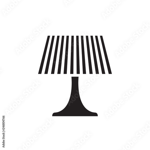 Table or desktop lamp for bedroom, office, living room isolated flat vector icon