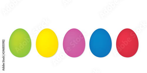 colorful eggs in a row- vector illustration
