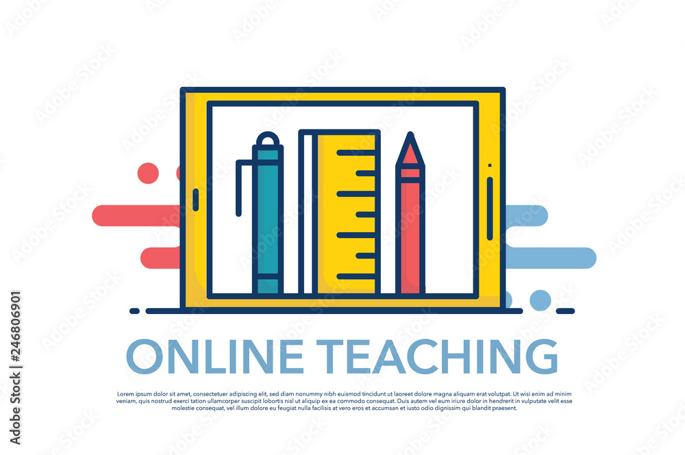 ONLINE TEACHING ICON CONCEPT ONLINE TEACHING ICON CONCEPT