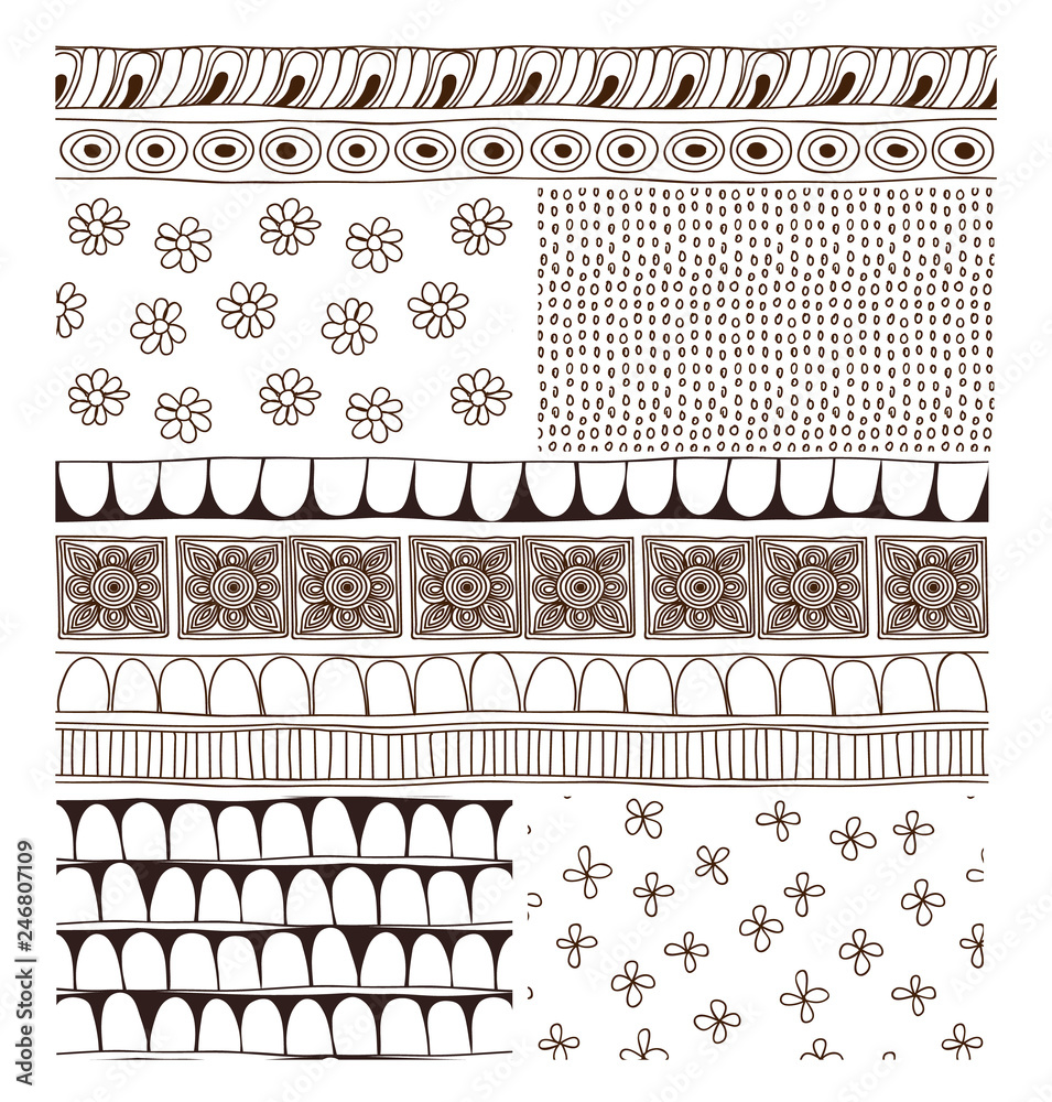 custom made wallpaper toronto digitalOrnamental hand drawn seamless brushes and patterns. Vector set with ethnic elements in indian style. Used pattern brushes are included in EPS.