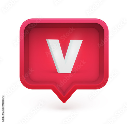3D character in a speech bubble, vector illustration