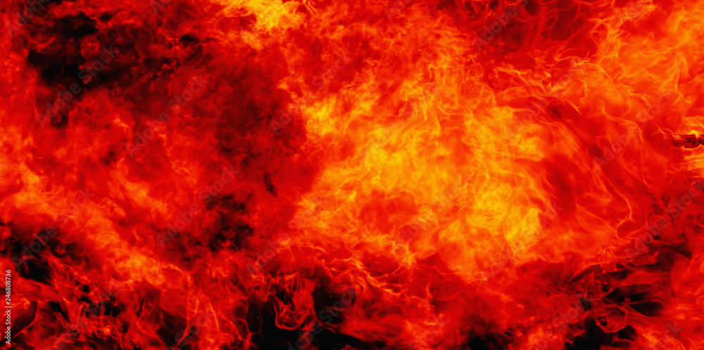 Dramatic pictures of fire flame background as symbol of hell and eternal pain in Christian tradition.