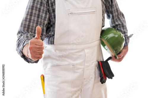Construction worker isolated on white background