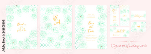 Wedding Invitation, Cards Templates Set.