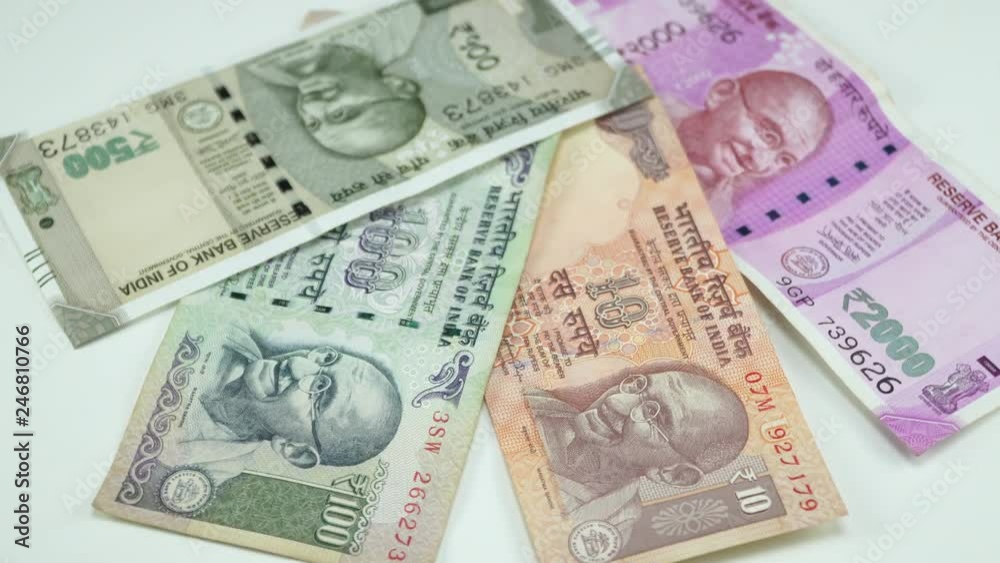 India money on the rotating desk. 4K India money on the rotating desk. 4K
