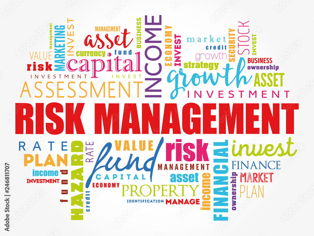 Fototapeta premium Risk Management word cloud collage, business concept background