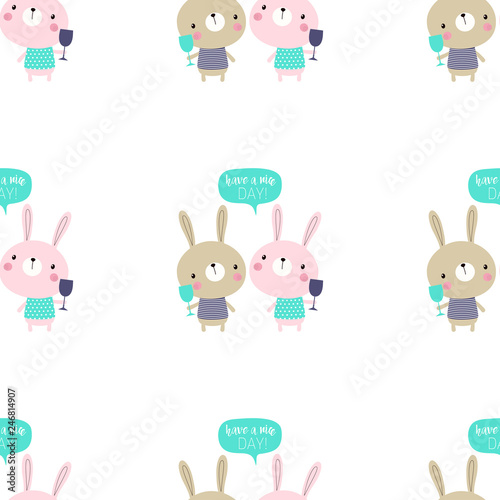 seamless bunny pattern