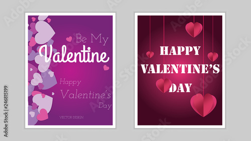 Valentines day background with Hearts. Vector illustration.Wallpaper.flyers, invitation, posters, brochure, banners