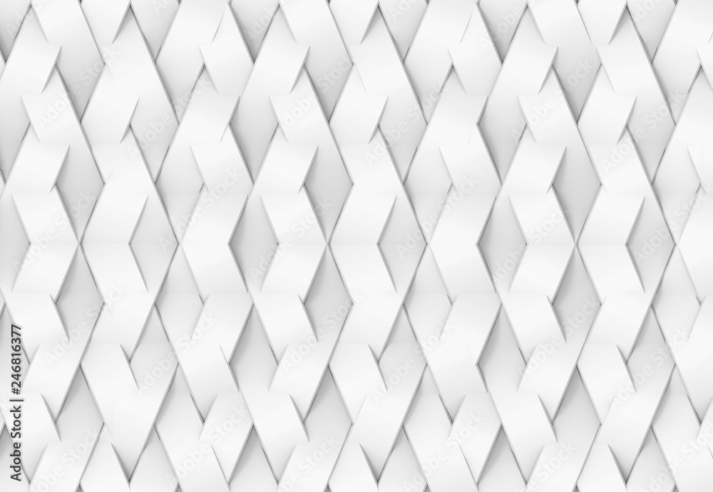 Fototapeta premium 3d rendering. white geometric grid pattern texture use for wallpaper, design, web page background.