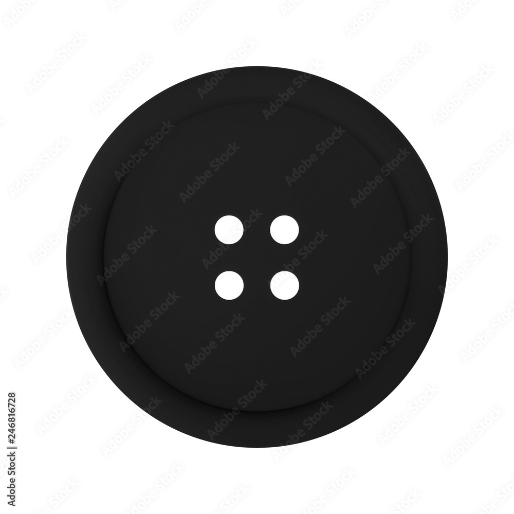 Obraz premium Clothes, shoes and accessories - Black button isolated