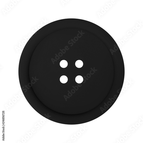Clothes, shoes and accessories - Black button isolated