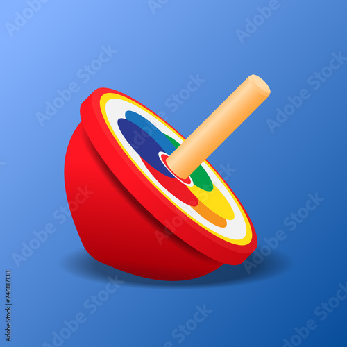Top spinning toy vector illustration.
