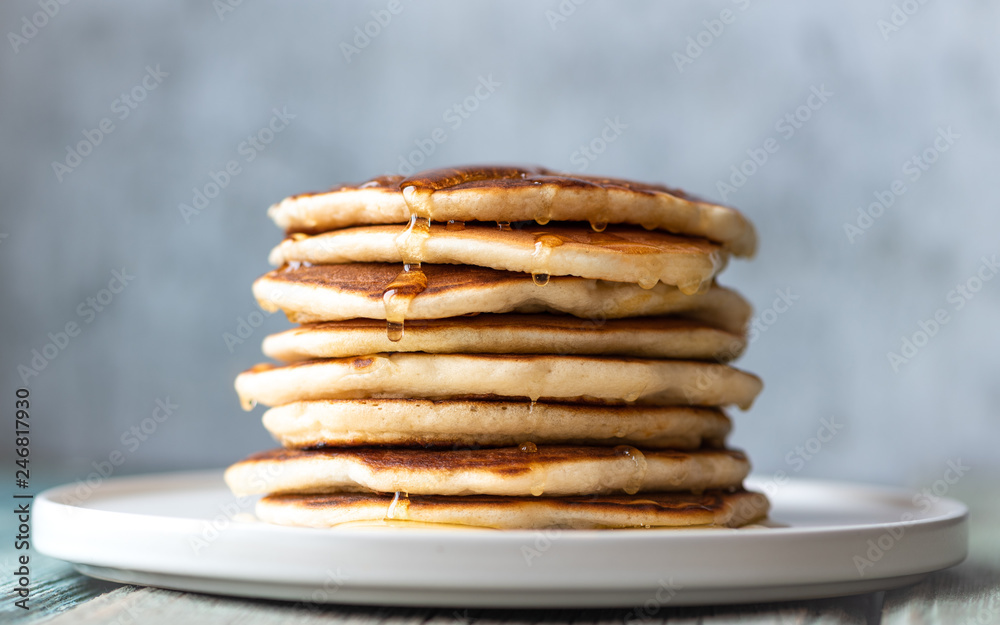 custom made wallpaper toronto digitalStack of pancakes with honey. Tasty breakfast.