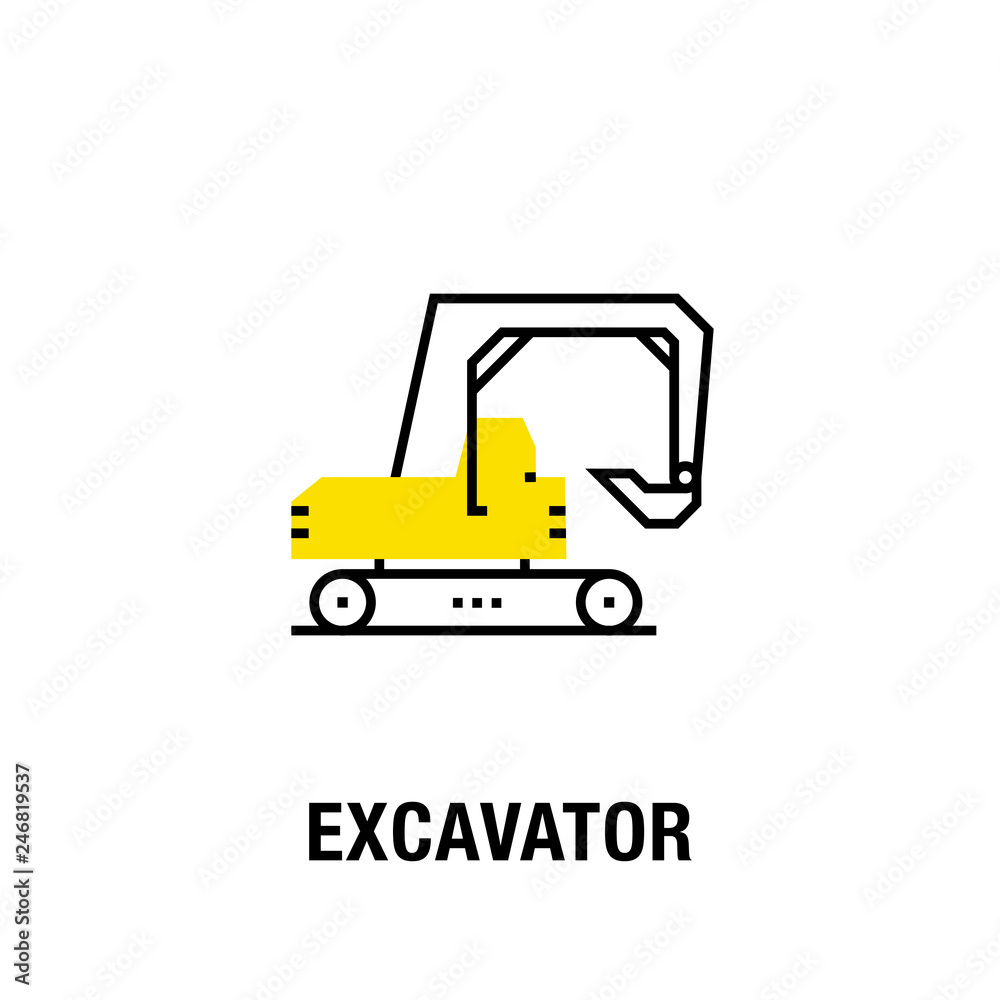 Fototapeta premium EXCAVATOR ICON CONCEPT