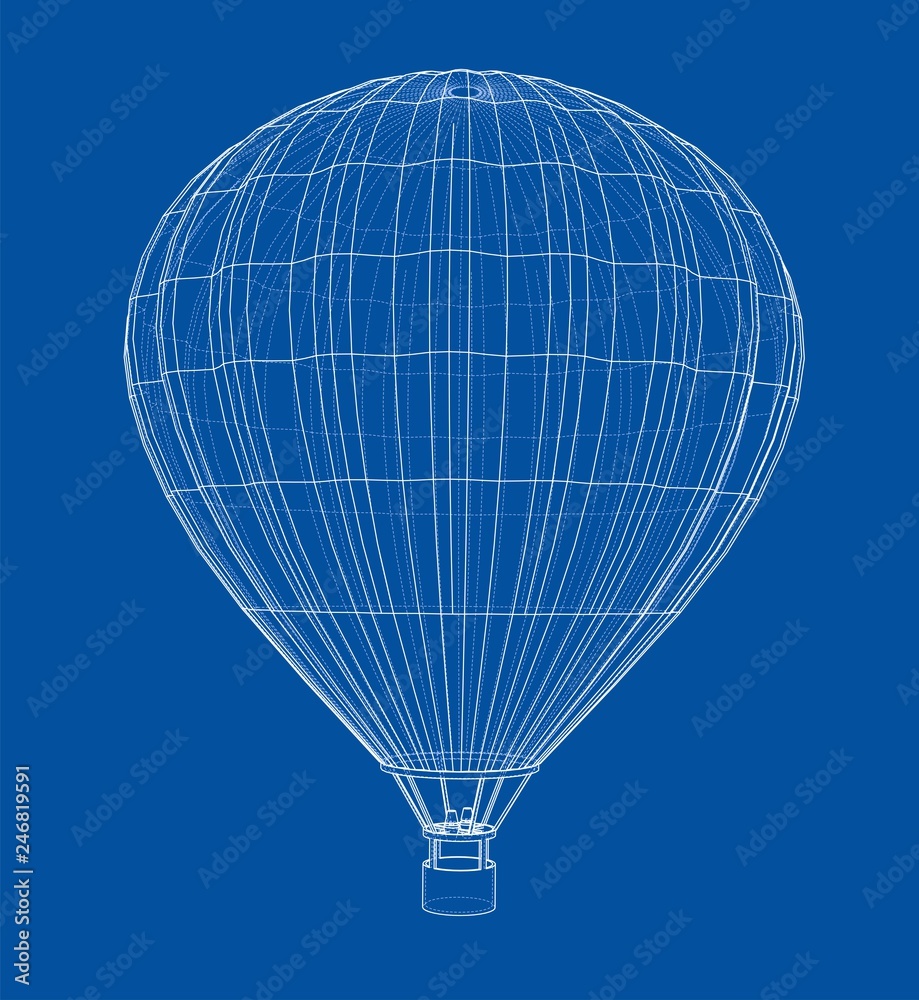 Fototapeta premium Outline hot air balloon