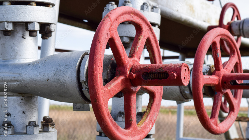 Shut-off valves on the high-pressure well flowing equipment. Oil equipment Shut-off valves on the high-pressure well flowing equipment. Oil equipment