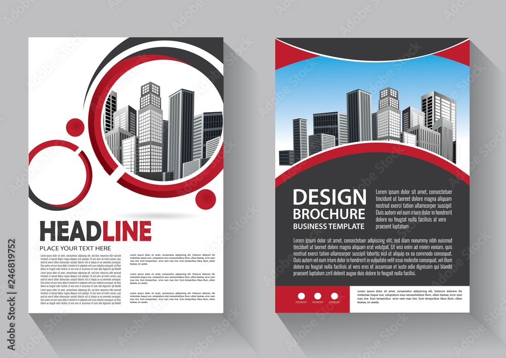 Business abstract vector template. Brochure design, cover modern layout, annual report, poster, flyer in A4 with colorful triangles, geometric shapes for tech, science, market with light background