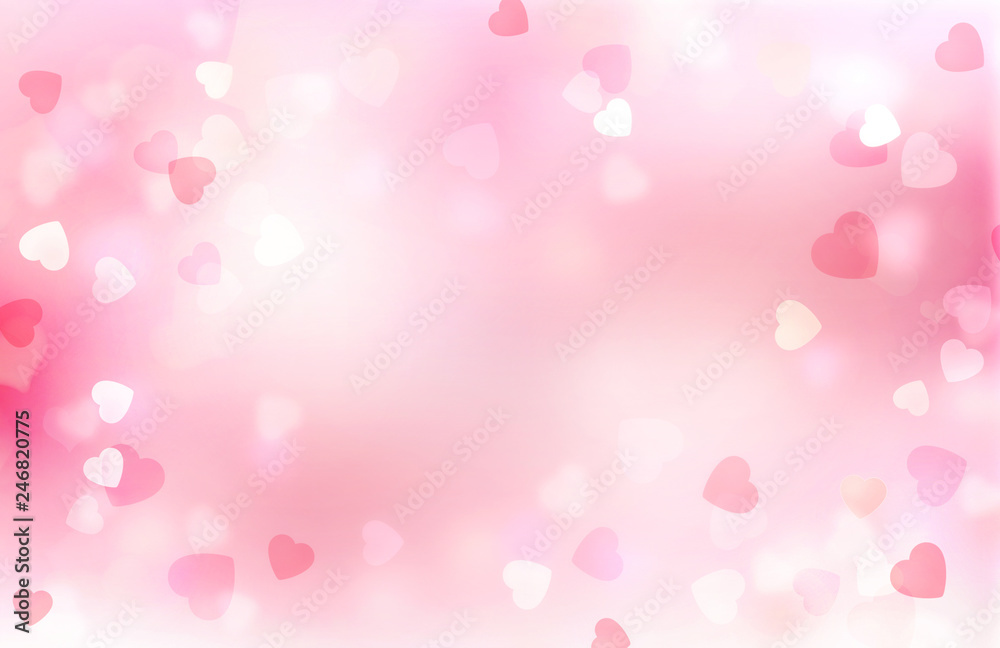 Valentine pink blurred hearts background. Valentine pink blurred hearts background.