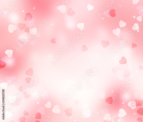 Valentine blurred hearts background.