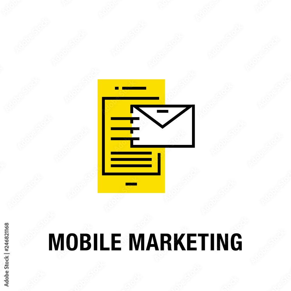 MOBILE MARKETING ICON CONCEPT MOBILE MARKETING ICON CONCEPT