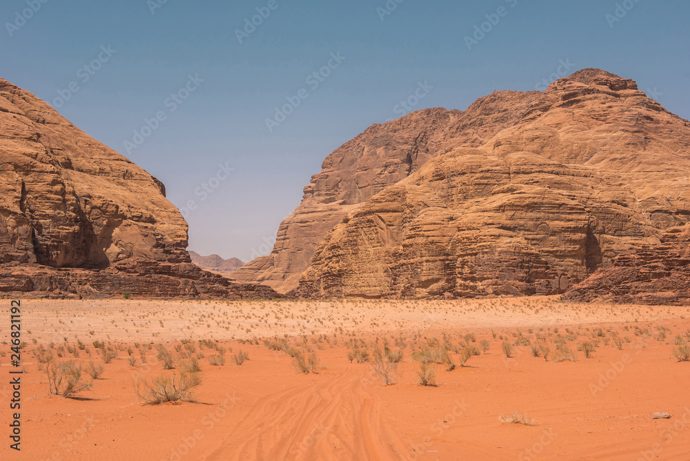 Sand and rocks, Wadi Rum desert