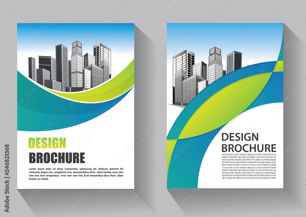 Business abstract vector template. Brochure design, cover modern layout, annual report, poster, flyer in A4 with colorful triangles, geometric shapes for tech, science, market with light background