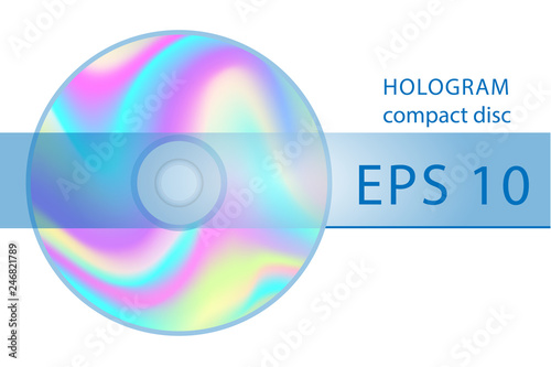 hologram texture on compact disc isolate,vector