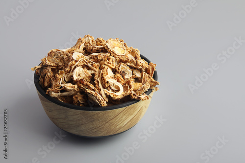 Indian Traditional Food Dried bitter gourd photo