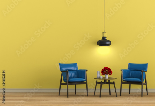 interior design for living area with armchair. 3d render