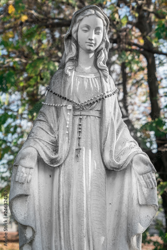 Virgin Mary Statue with open arms