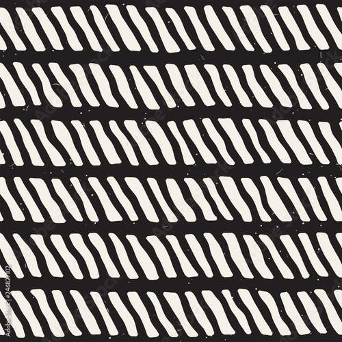 Simple ink geometric pattern. Monochrome black and white strokes background. Hand drawn ink texture for your design..